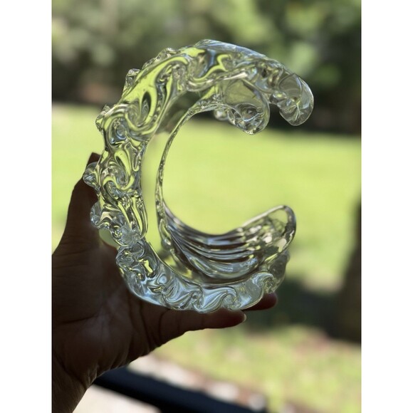 Dynasty Gallery Clear Curling Ocean Mega Wave Sculpture Rare - Picture 9 of 9